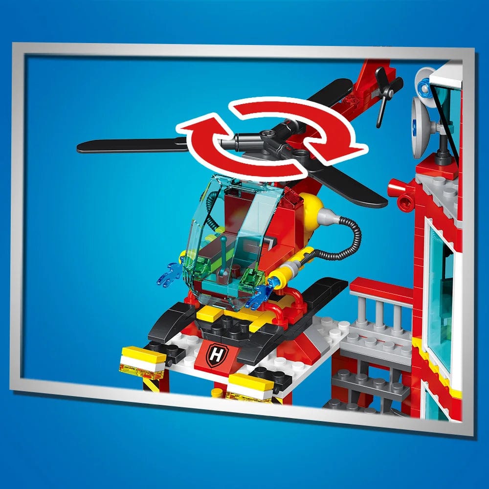 Building Blocks City Police Ocean Coast guard Fire Station Rescue Stem Building Blocks