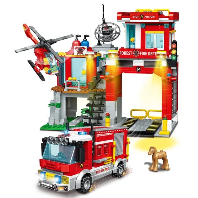 Building Blocks City Police Ocean Coast guard Fire Station Rescue Stem Building Blocks