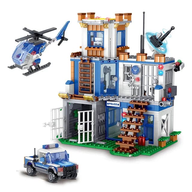 Building Blocks City Police Ocean Coast guard Fire Station Rescue Stem Building Blocks