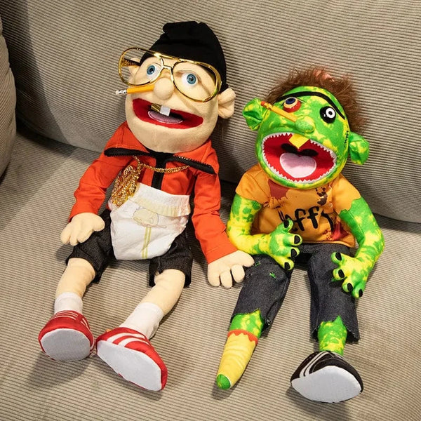 Jeff Series Hand Puppet Plush Toy Chef Rock Jeff Phoebe Hand Muppet Doll Talk Show Party Props Kids Toy Birthday Gift Xmas Gift